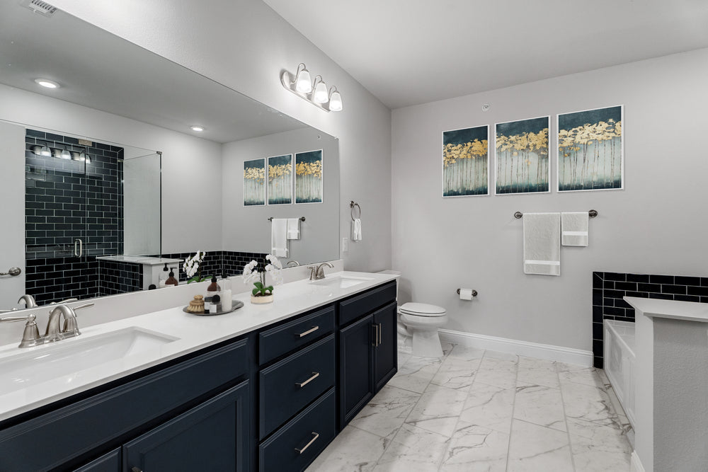 Coordinating Bathroom Outlet Covers with Tile and Vanity Finishes