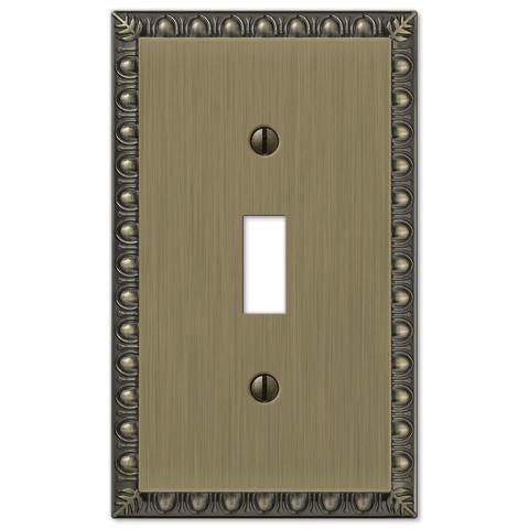 Egg & Dart Brushed Brass Cast - Wallplate Warehouse