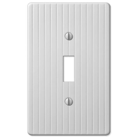 Embossed Line White Steel - Wallplate Warehouse