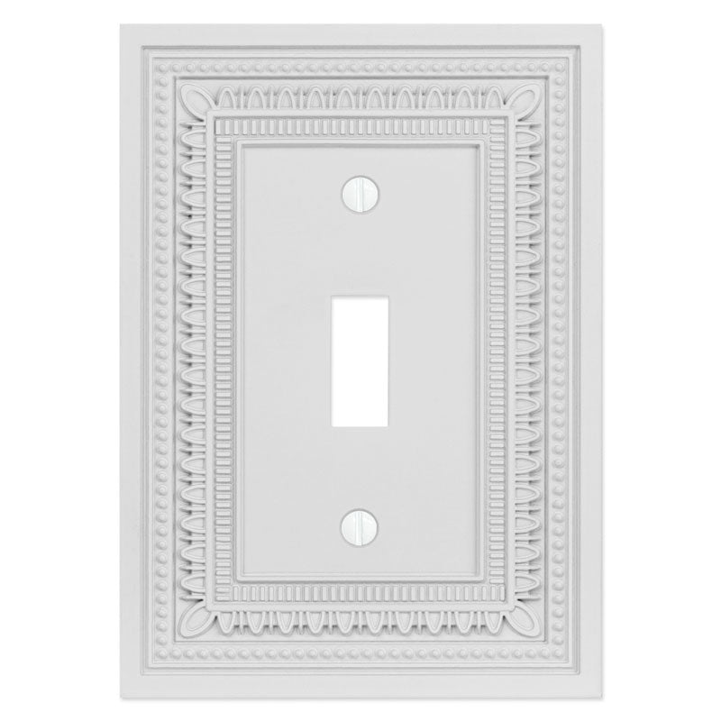 Filigree Border Matte White Cast - Wallplate Warehouse