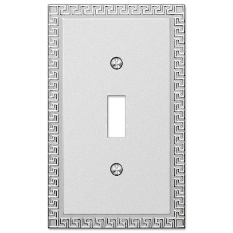 Greek Key Frosted Chrome Cast - Wallplate Warehouse