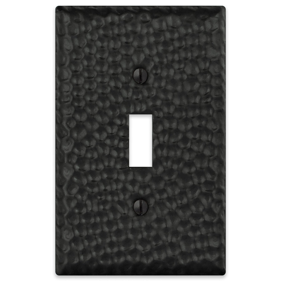 Hammered Matte Black Steel - Wallplate Warehouse