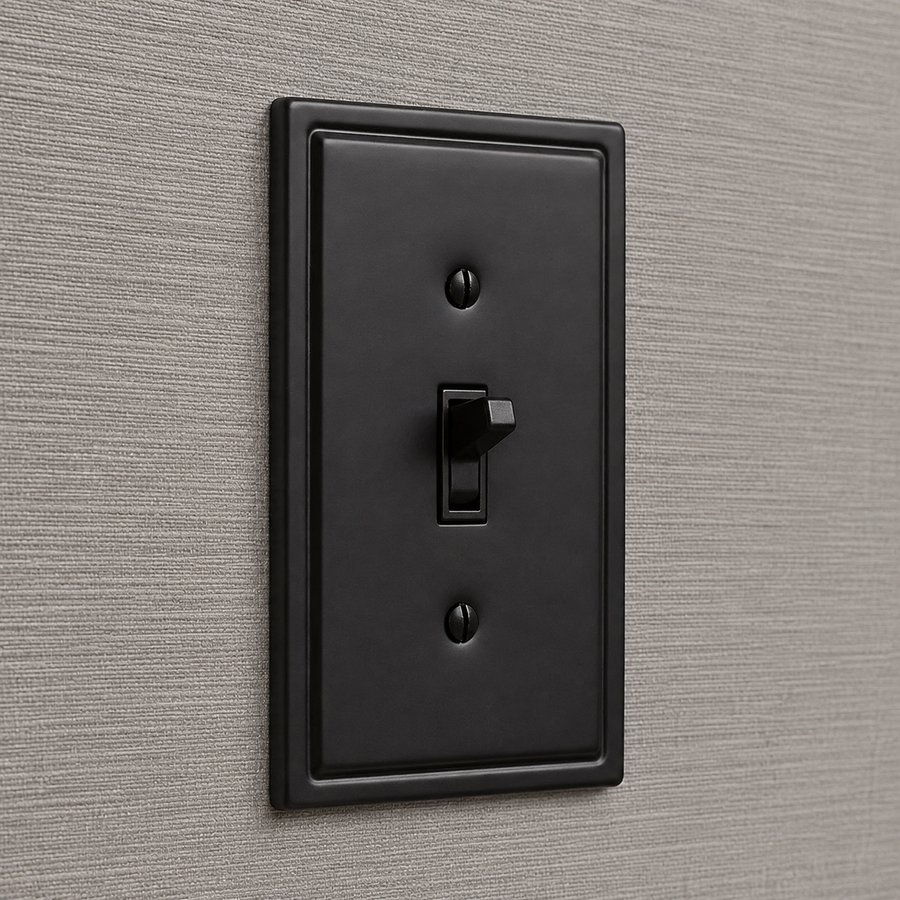 Moderne Matte Black Steel - 1 Toggle Wallplate