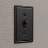 Moderne Matte Black Steel - 1 Toggle / 1 Rocker Wallplate