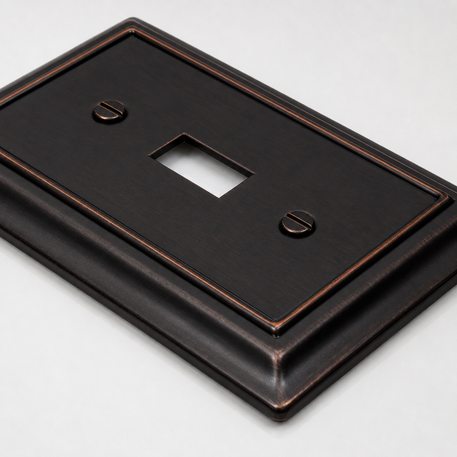 Sydney Aged Bronze Steel - 1 Toggle Wallplate