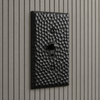Hammered Matte Black Steel - 2 Rocker Wallplate