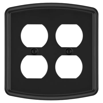 Irvine Matte Black - 2 Duplex Wallplate
