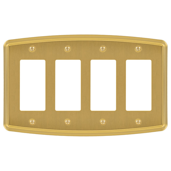 Irvine Brushed Gold - 4 Rocker Wallplate
