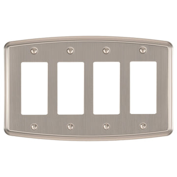 Irvine Brushed Nickel - 4 Rocker Wallplate
