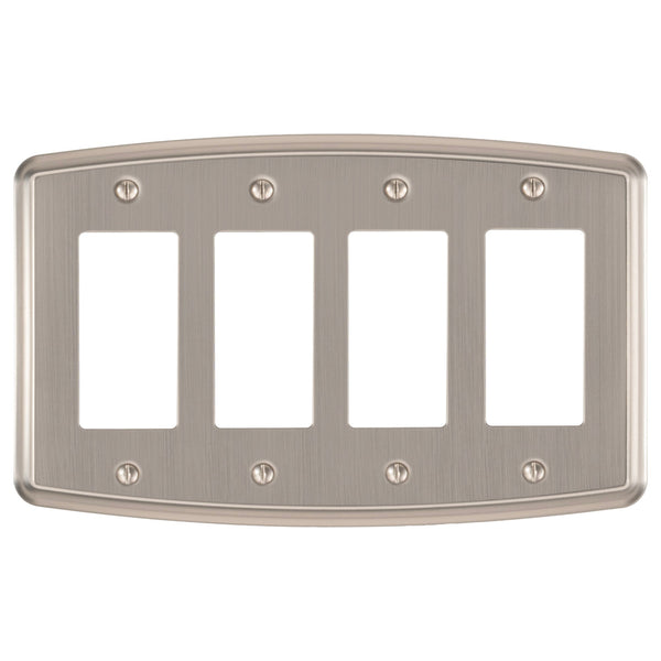 Irvine Brushed Nickel - 4 Rocker Wallplate