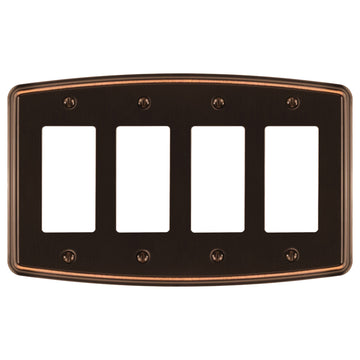 Irvine Aged Bronze - 4 Rocker Wallplate