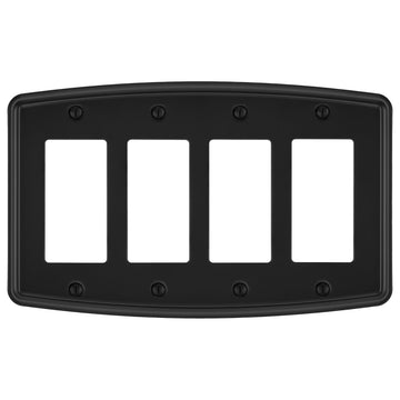 Irvine Matte Black - 4 Rocker Wallplate
