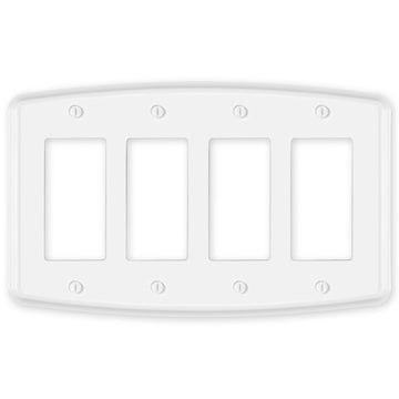 Irvine Matte White - 4 Rocker Wallplate