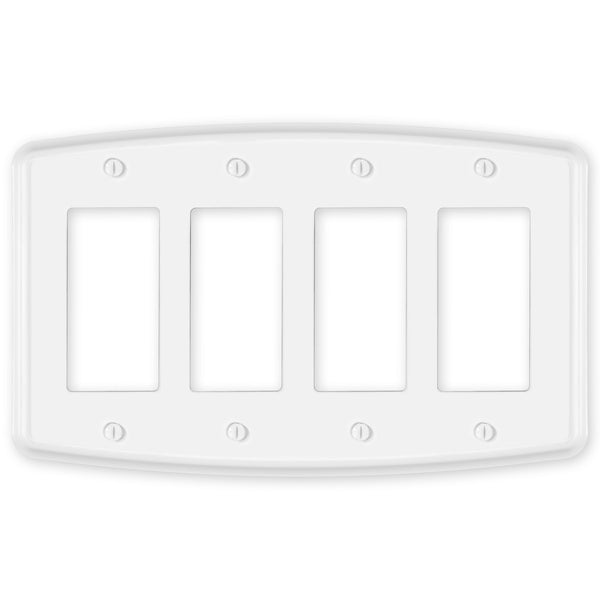 Irvine Matte White - 4 Rocker Wallplate