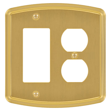 Irvine Brushed Gold - 1 Rocker/1 Duplex Wallplate