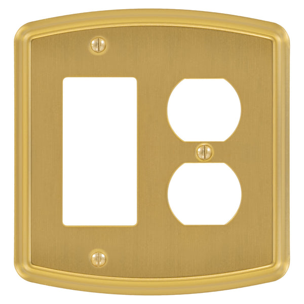 Irvine Brushed Gold - 1 Rocker/1 Duplex Wallplate