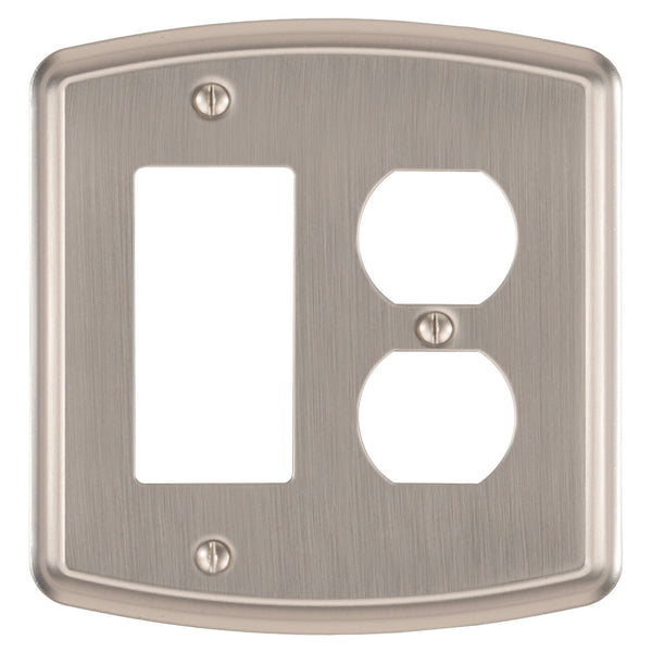 Irvine Brushed Nickel - 1 Rocker/1 Duplex Wallplate