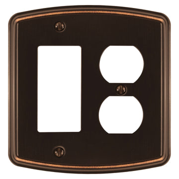 Irvine Aged Bronze - 1 Rocker/1 Duplex Wallplate