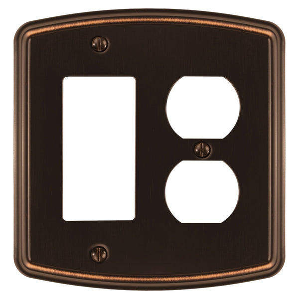 Irvine Aged Bronze - 1 Rocker/1 Duplex Wallplate