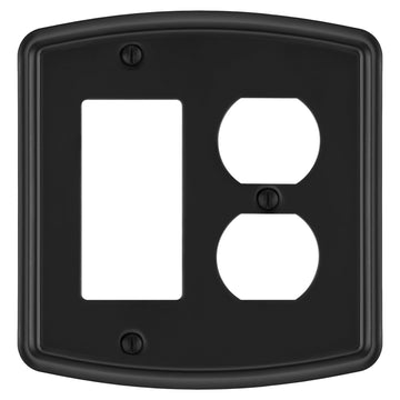 Irvine Matte Black - 1 Rocker/1 Duplex Wallplate