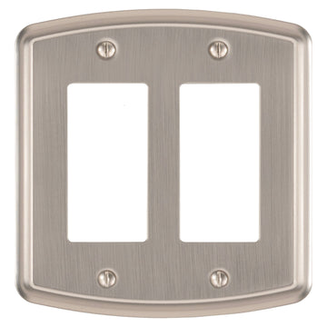 Irvine Brushed Nickel - 2 Rocker Wallplate