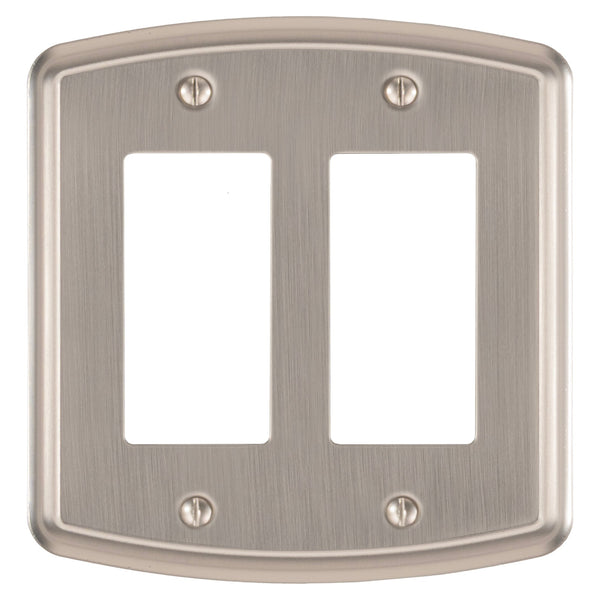 Irvine Brushed Nickel - 2 Rocker Wallplate