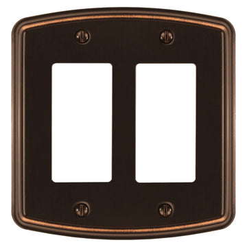Irvine Aged Bronze - 2 Rocker Wallplate
