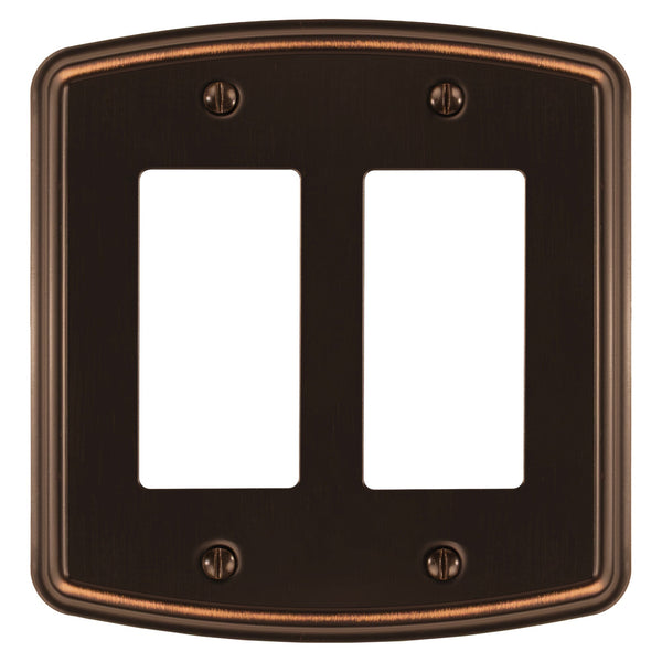 Irvine Aged Bronze - 2 Rocker Wallplate