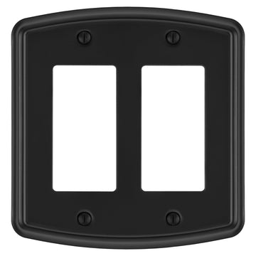 Irvine Matte Black - 2 Rocker Wallplate