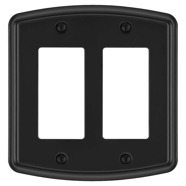 Irvine Matte Black - 2 Rocker Wallplate