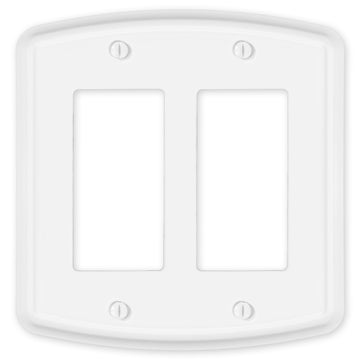 Irvine Matte White - 2 Rocker Wallplate