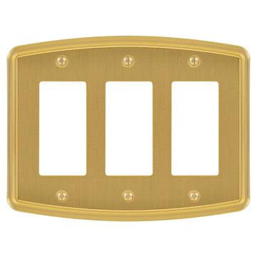 Irvine Brushed Gold - 3 Rocker Wallplate