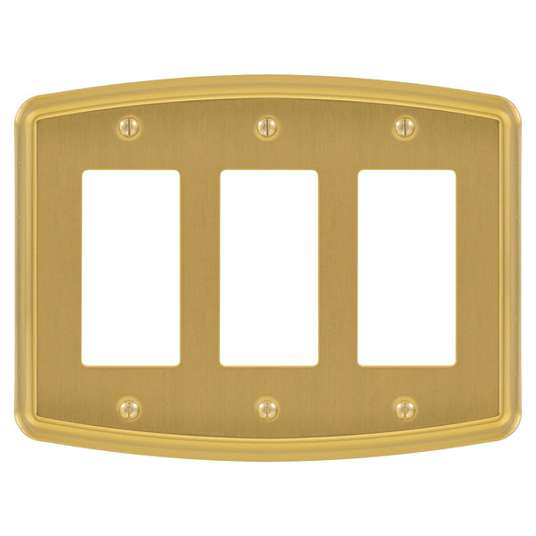 Irvine Brushed Gold - 3 Rocker Wallplate