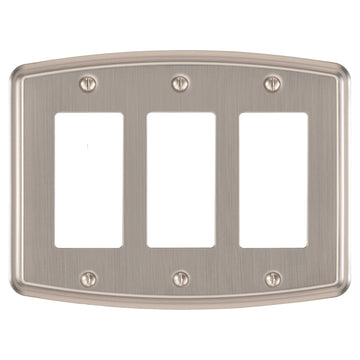 Irvine Brushed Nickel - 3 Rocker Wallplate