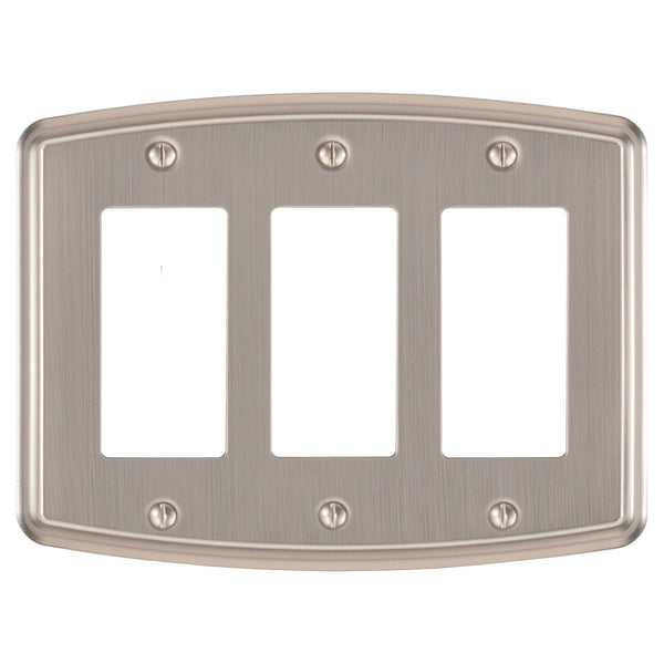 Irvine Brushed Nickel - 3 Rocker Wallplate