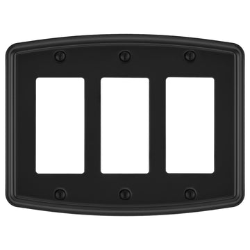Irvine Matte Black - 3 Rocker Wallplate