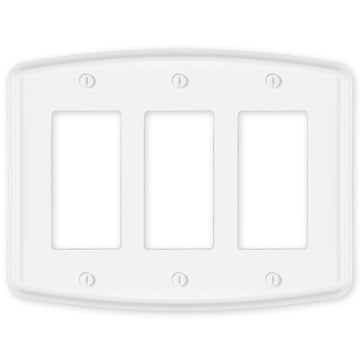 Irvine Matte White - 3 Rocker Wallplate