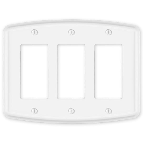Irvine Matte White - 3 Rocker Wallplate