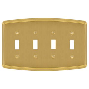 Irvine Brushed Gold - 4 Toggle Wallplate
