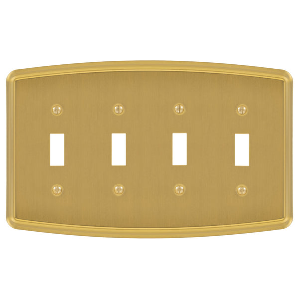 Irvine Brushed Gold - 4 Toggle Wallplate