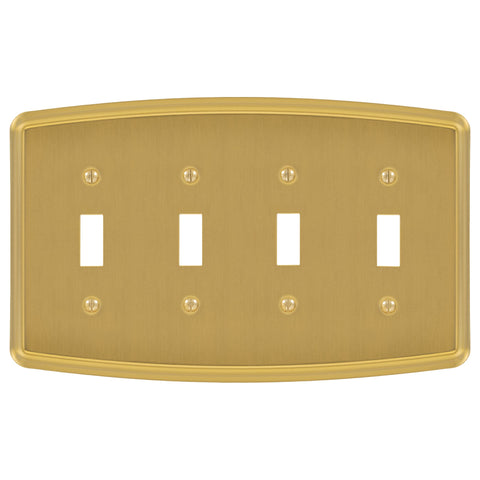 Irvine Brushed Gold - 4 Toggle Wallplate
