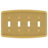 Irvine Brushed Gold - 4 Toggle Wallplate