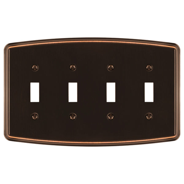 Irvine Aged Bronze - 4 Toggle Wallplate