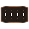Irvine Aged Bronze - 4 Toggle Wallplate