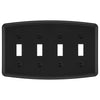 Irvine Matte Black - 4 Toggle Wallplate