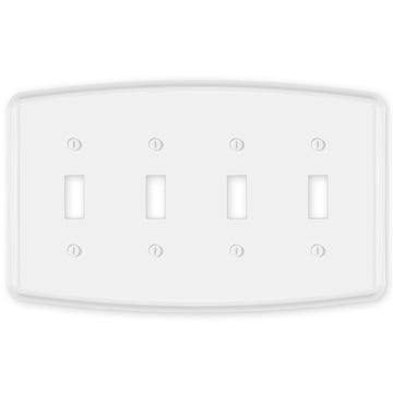 Irvine Matte White - 4 Toggle Wallplate