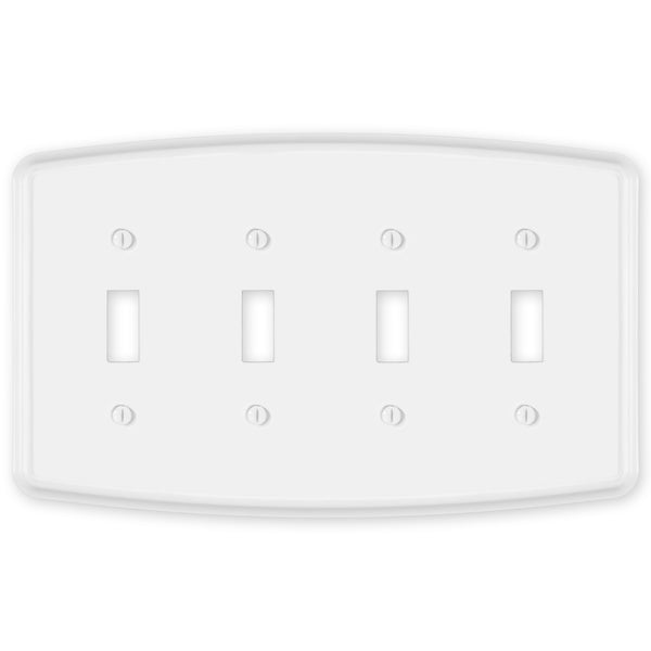 Irvine Matte White - 4 Toggle Wallplate