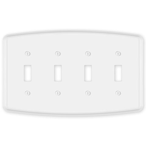 Irvine Matte White - 4 Toggle Wallplate