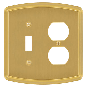 Irvine Brushed Gold - 1 Toggle/1 Duplex Wallplate