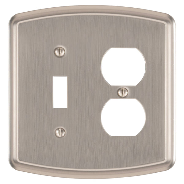 Irvine Brushed Nickel - 1 Toggle/1 Duplex Wallplate